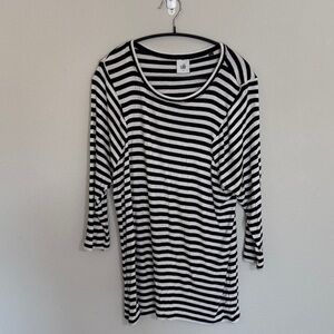 CAbi Black and White Striped Shirt - small